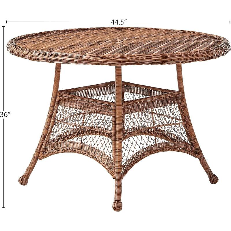 Outdoor Dining Set 5 Piece Patio Furniture Resin Wicker Table & Chairs