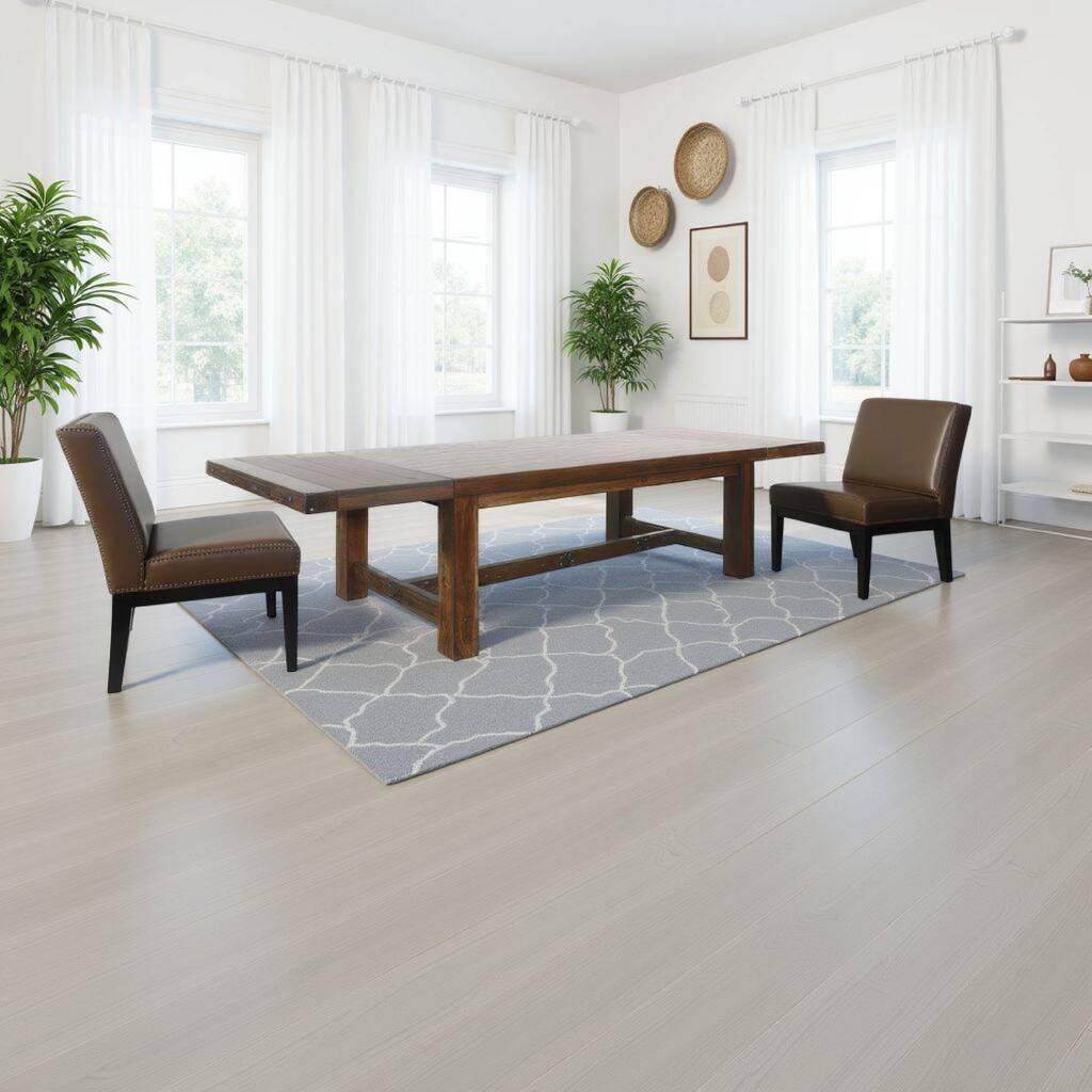 Reggie Dining Table, Brown Mahogany Rectangular Extendable 86-122 Inch