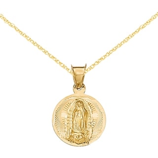 Details about   14k Two-tone Gold White Rhodium Our Lady of Guadalupe Pendant