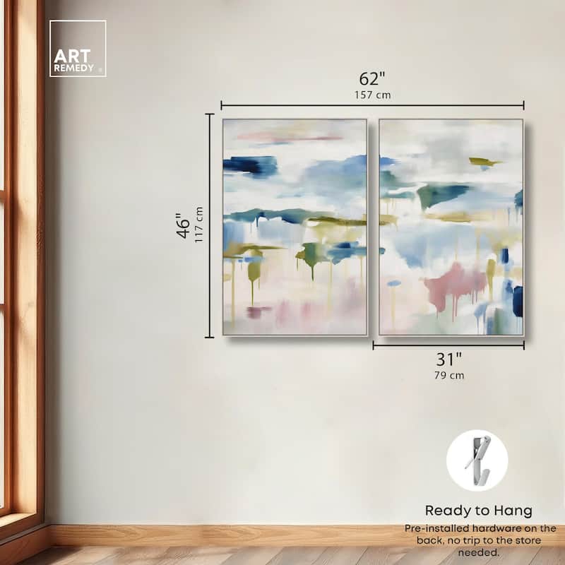 Veil of Azure I Canvas Set of 2 by Art Remedy