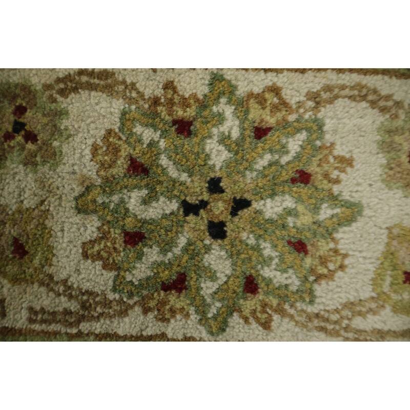 Hand Knotted Oriental 100% Wool Carpet Traditional Floral Black Agra Area Rug - 6' 4'' X 4' 1''