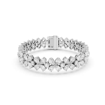 Auriya 14K Gold Lab Grown Nature's Inspired Tennis Bracelet 11 1/10 ct. tw. (F-G VS) - N/A
