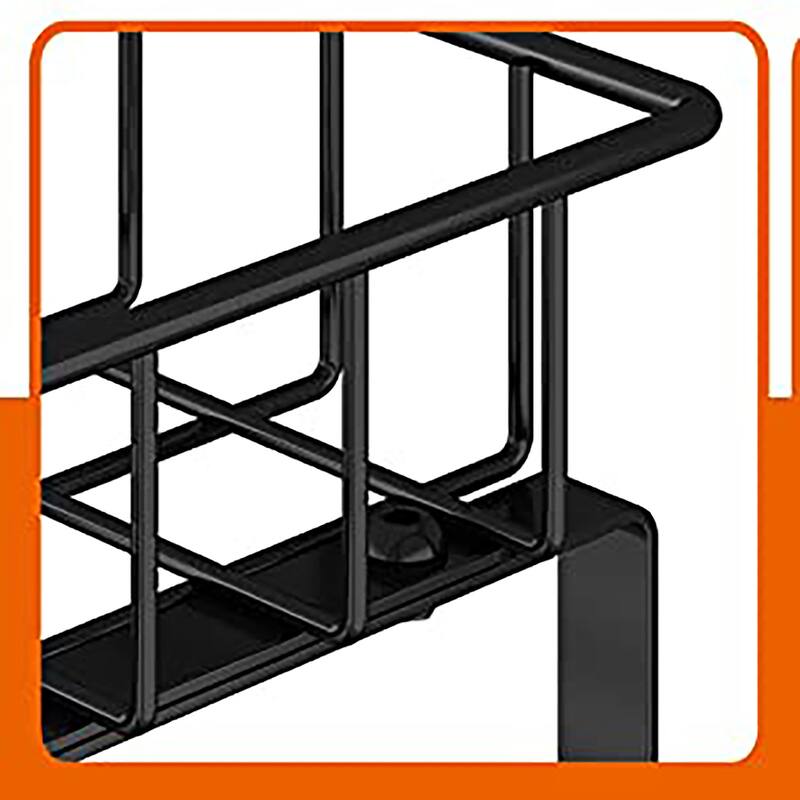 Black Steel Wall-Mounted Tool Storage Rack 3-Layer Organizer for Garage Workshop Tools - 16.22”L x 8.31”W x 7.87”H