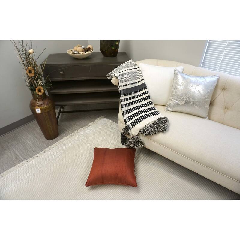 Home&Manor Handcrafted Wool & Cotton Throw Blanket