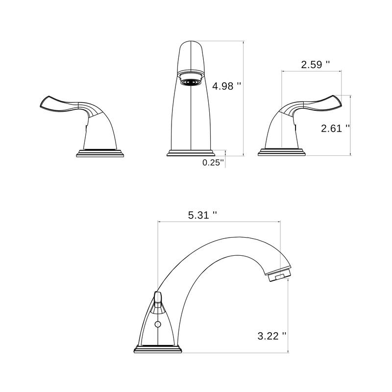 Modern 2 Handle Bathroom Sink Faucet with Aerator, Corrosion and Rust Resistant, Anti Fingerprint, 3 Holes