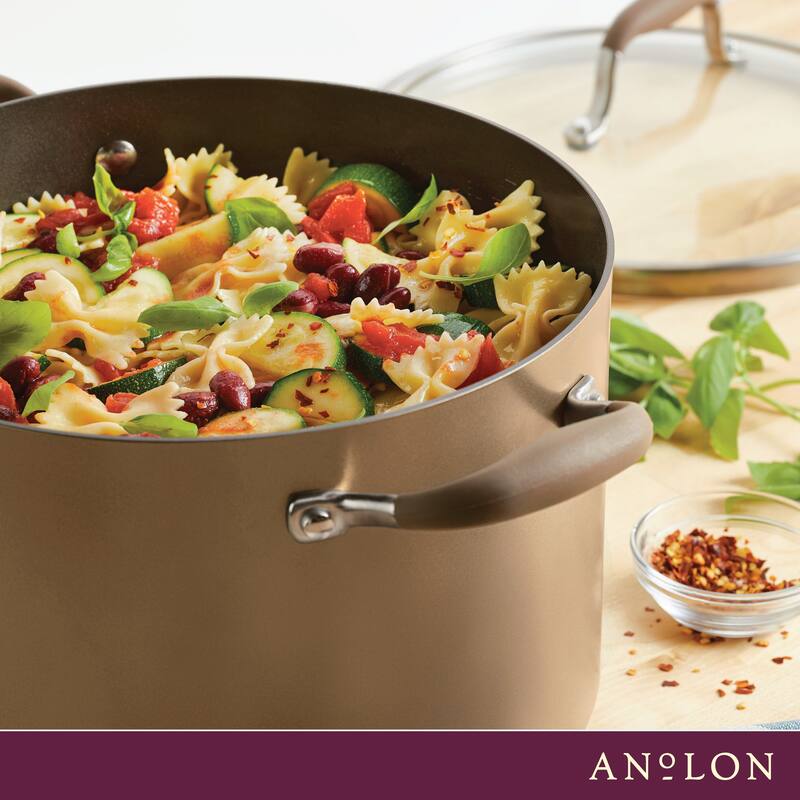 Anolon Advanced Home Hard-Anodized 10-Quart Nonstick Stockpot, Moonstone