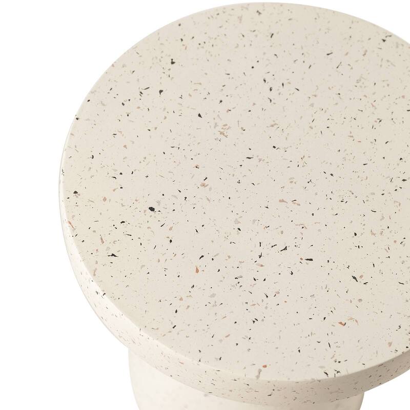 16" Round Side Table in Fiberstone with Hourglass Pedestal Design Wisp Series
