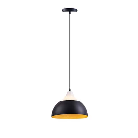 Archiology 1-Light Black Bowl Pendant Lamp Hanging Ceiling Lights for Dining Room