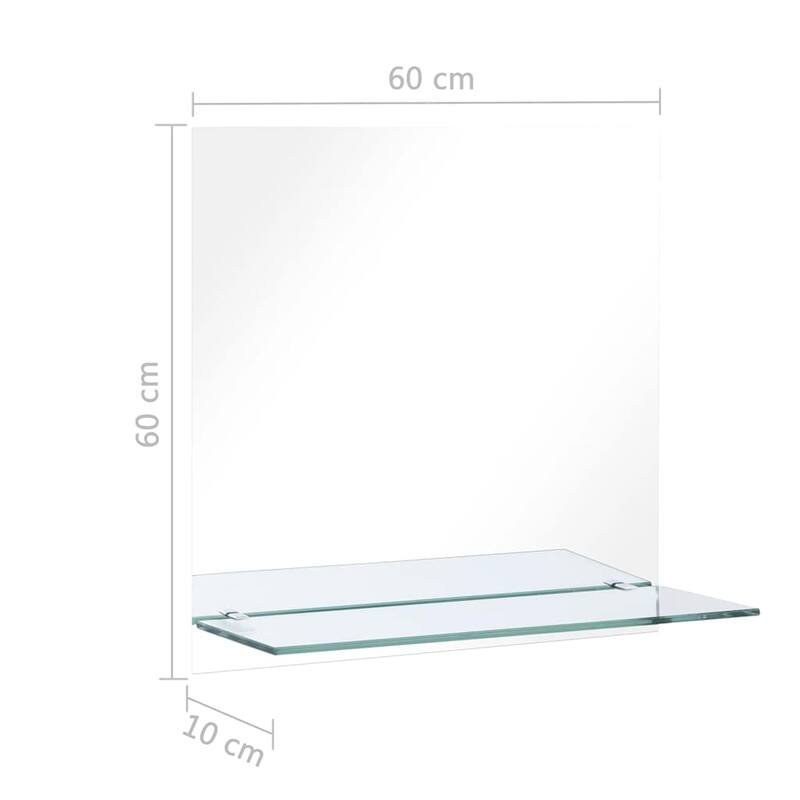 vidaXL Wall Mirror with Shelf Decoration Make Up Cosmetic Mirror Tempered Glass