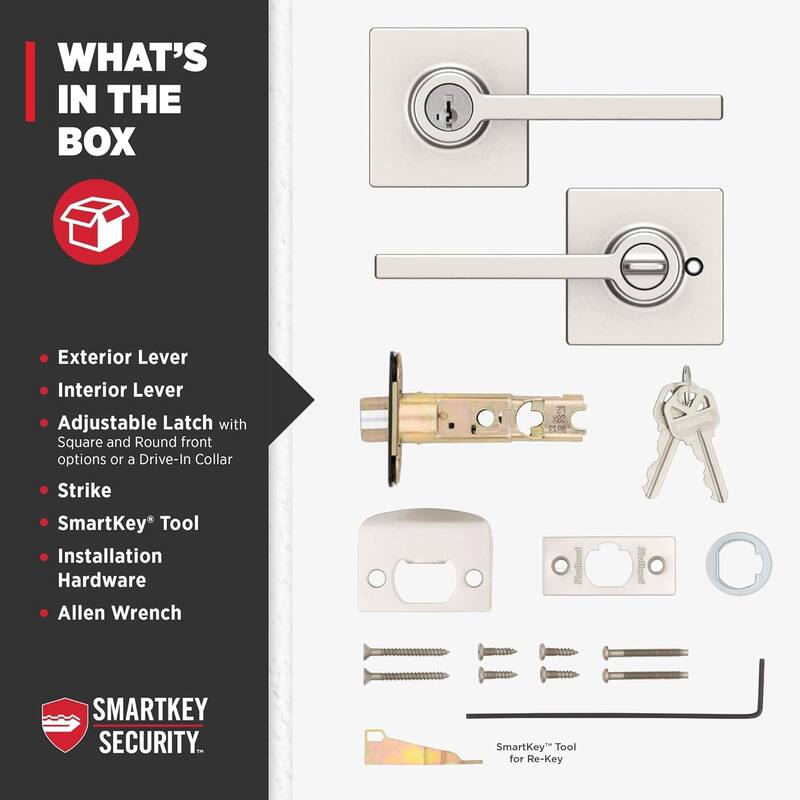Kwikset Casey Entry Door Handle with Lock and Key