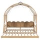 preview thumbnail 9 of 13, Twin Size Extended Pinewood Bed Frame with Arched Roof, Tent, Light Strip, Whiteboard & Trundle for Kids' Sleep Space, Natural