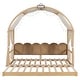 preview thumbnail 9 of 56, Wood Twin Size Bed Frame with Arched Roof, Floor Bed with Light and Curtain, Pull-out Kids Bed for Girls Boys Bedroom