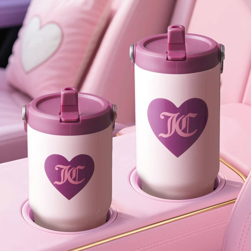 Juicy Couture Flip Flow Hydration Stainless Steel Screw Top Tumbler with Flip Straw 2-Pack