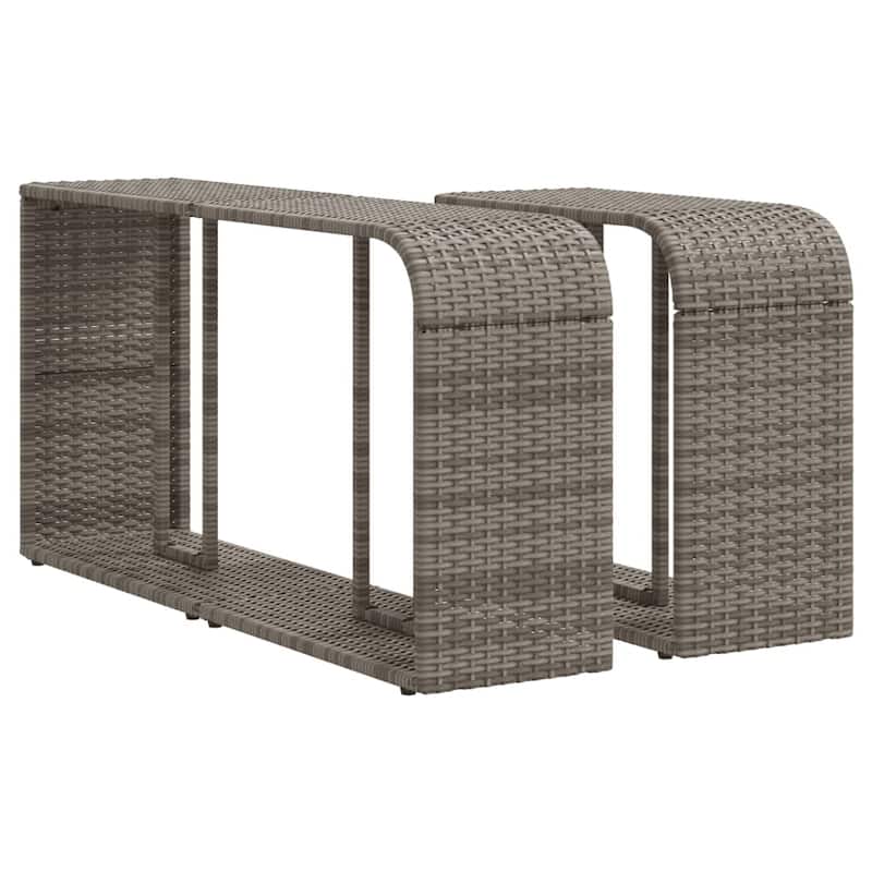 vidaXL Patio Sofa Set with Cushions Outdoor Furniture 11 Piece Poly Rattan - 21.7 x 39.4 x 28.7 in