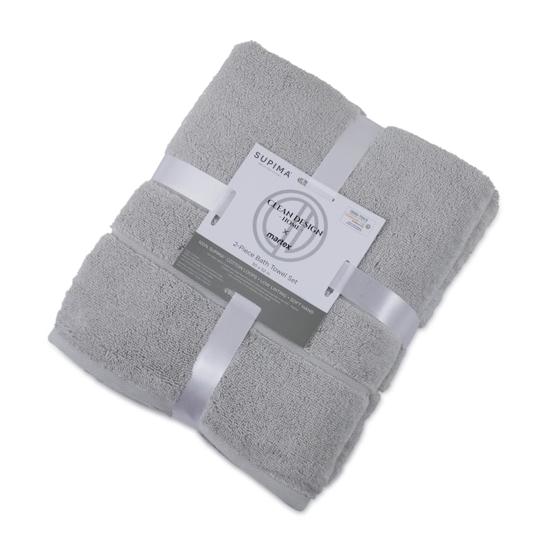 Clean Design Home x Martex Solid Supima 2-Pack Bath Towel Set
