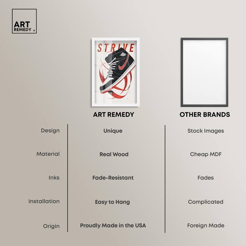 Red Ribbon Sneaker Shadowbox by Art Remedy