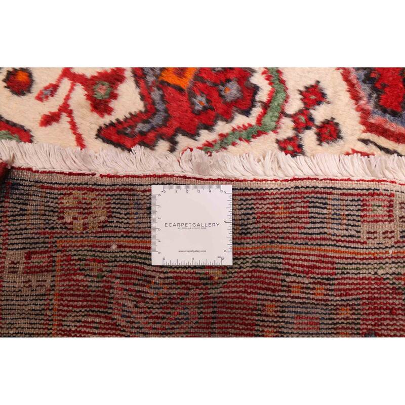 ECARPETGALLERY Hand-knotted Anadol Cream, Red Wool Rug - 4'2 x 6'9
