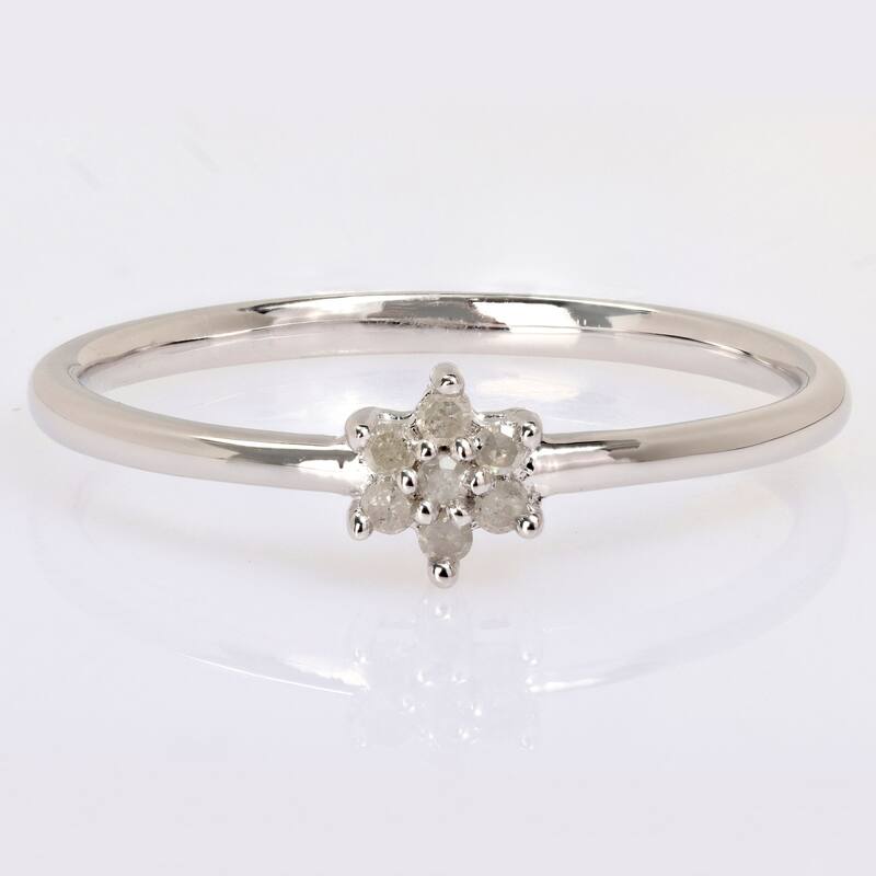 Miadora Diamond Accent Stacking Semi-eternity Ring in Sterling Silver