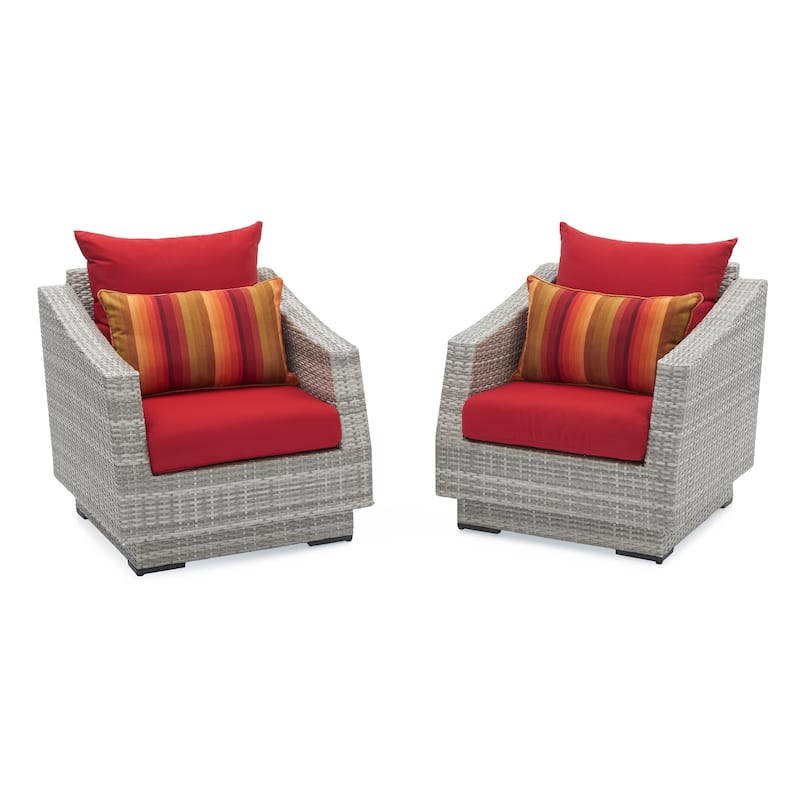 Cannes 5 Piece Subrella Outdoor Patio Club & Table Chat Set