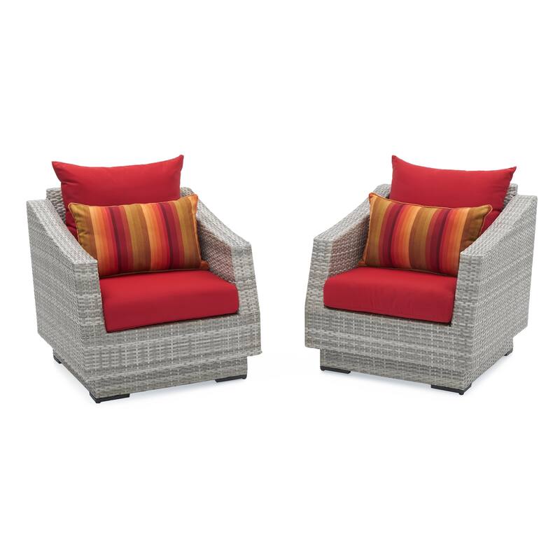 Cannes 5 Piece Sunbrella Outdoor Patio Love & Club Seating Set