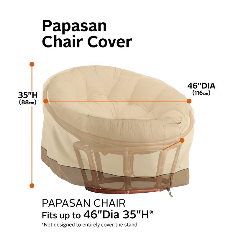 Classic Accessories Veranda Water-Resistant 46 Inch Papasan Patio Chair Cover