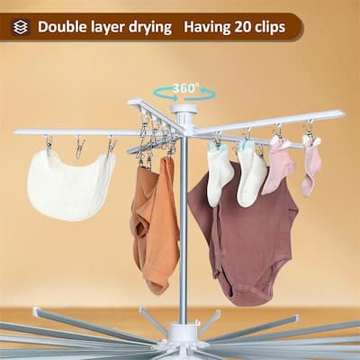 4-Legged Drying Rack - 3-Layer with Shoe Racks