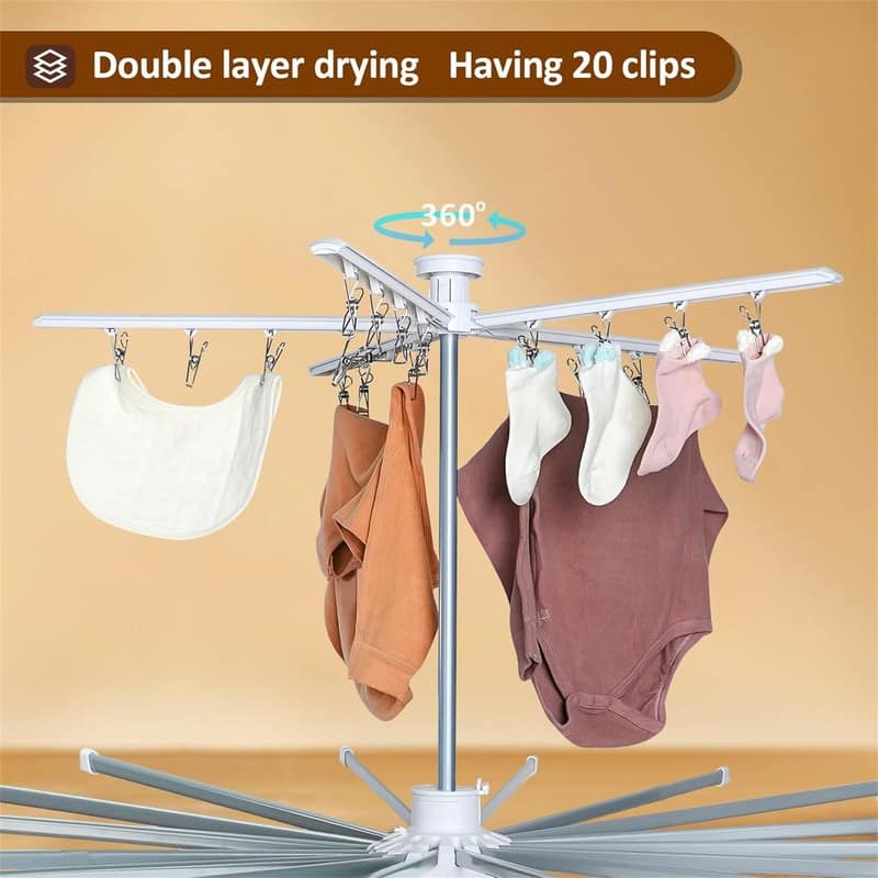 4-Legged Drying Rack - 3-Layer with Shoe Racks
