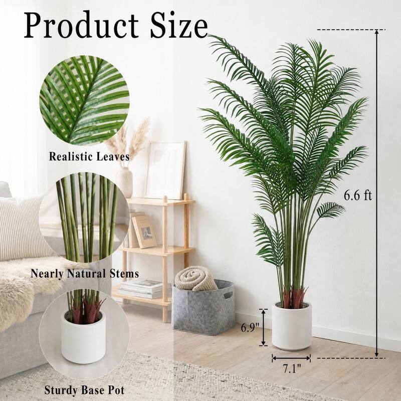Artificial Plant Fake Tropical Palm Tree Potted