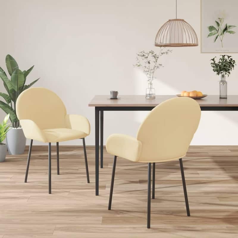 vidaXL Dining Chairs 2 Pcs Accent Upholstered Chair for Living Room Velvet - 22.8" x 22.4" x 30.9"