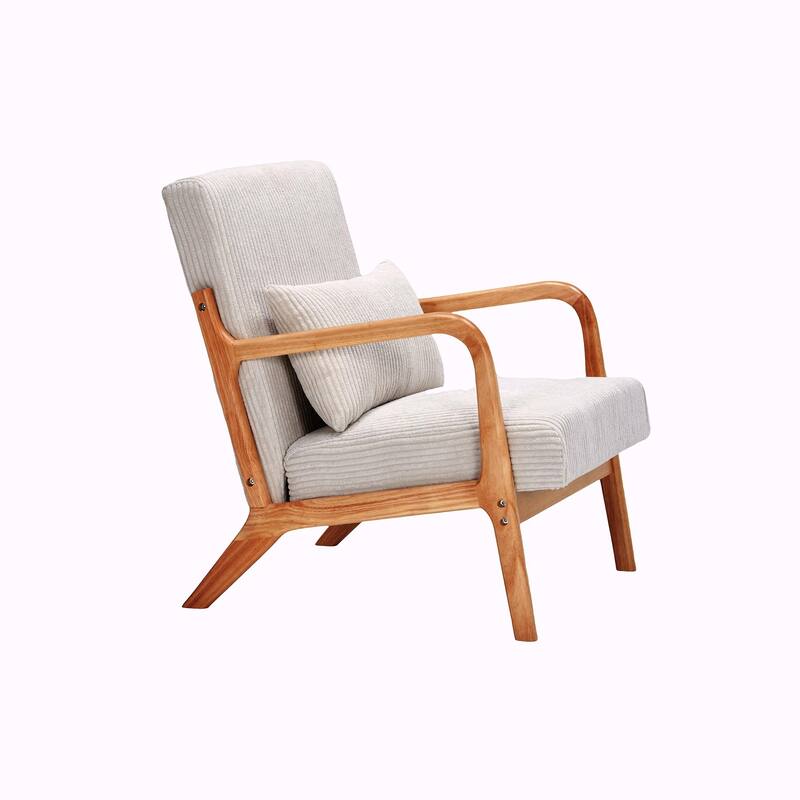 Mid-Century Modern Accent Chair, Armchair Living Room Chairs with Pillow