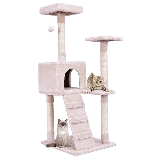 Shop Gymax Beige 52'' Cat Tree Tower Condo Furniture ...