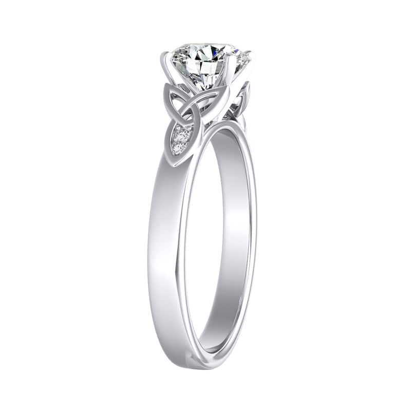 Auriya 14k Gold Modern 1 1/2ct Round Moissanite Engagement Ring