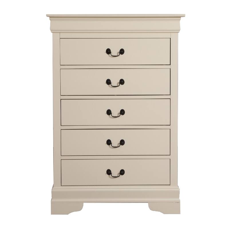 Wooden 5-Drawer Bedroom Chest - 48" - Beige