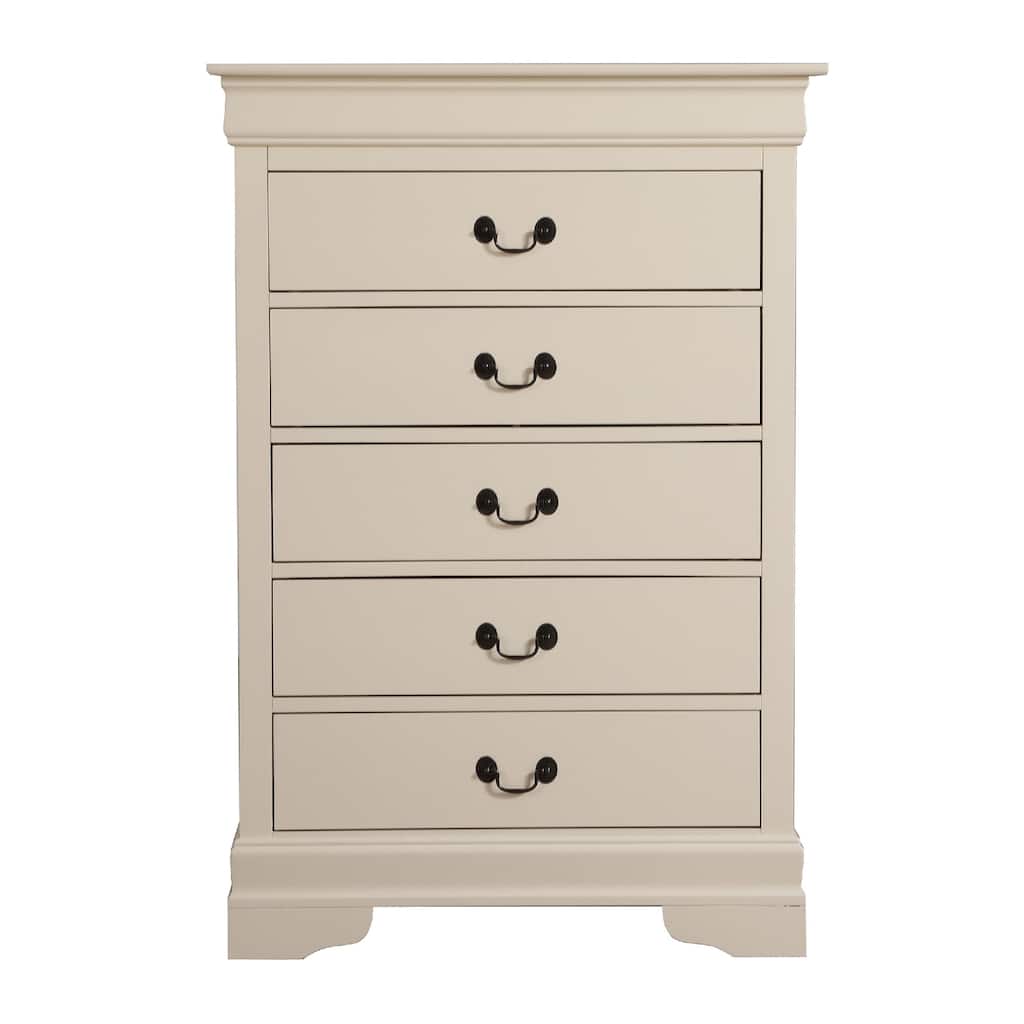 Wooden 5-Drawer Bedroom Chest - 48" - Beige