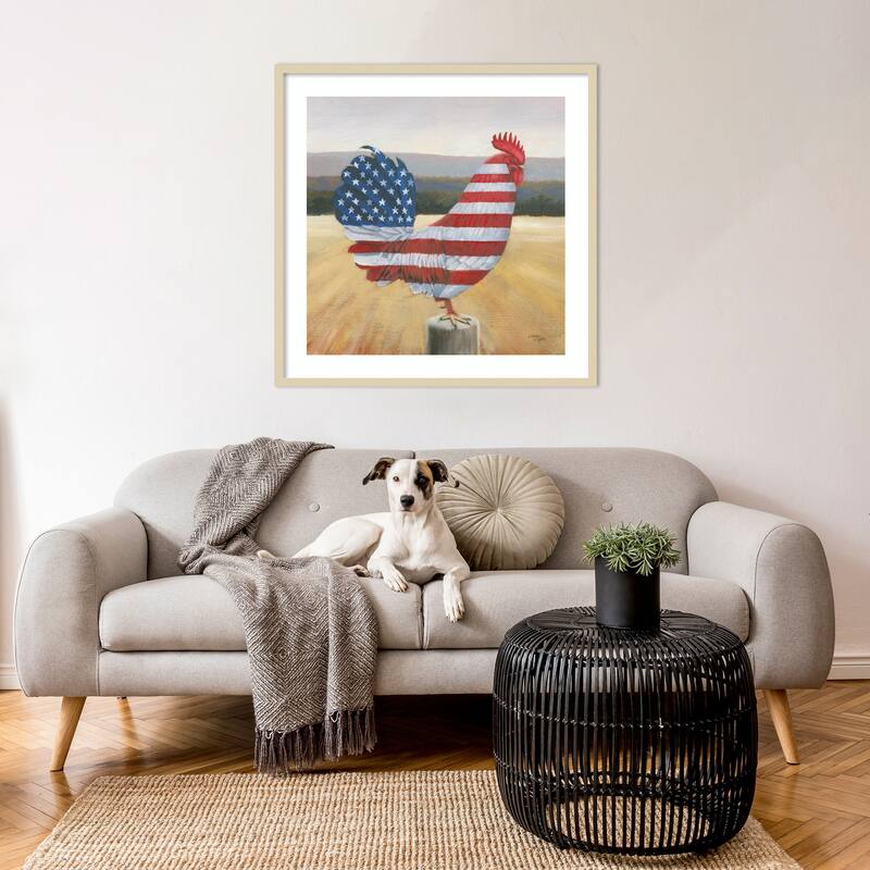 American Rooster by Wellington Studio Wood Framed Wall Art Print