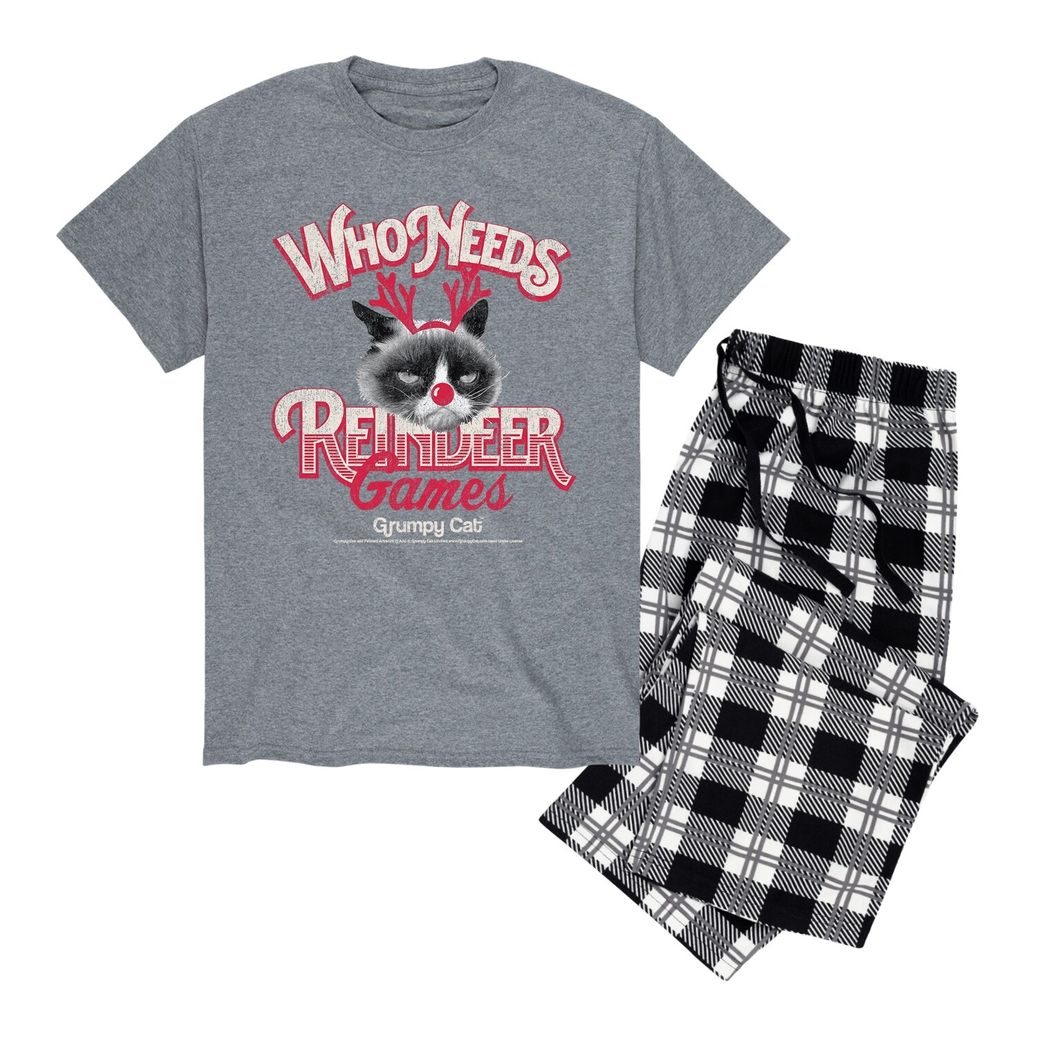 Shop Grumpy Cat Who Needs Reindeer Games Men S Pajama Set