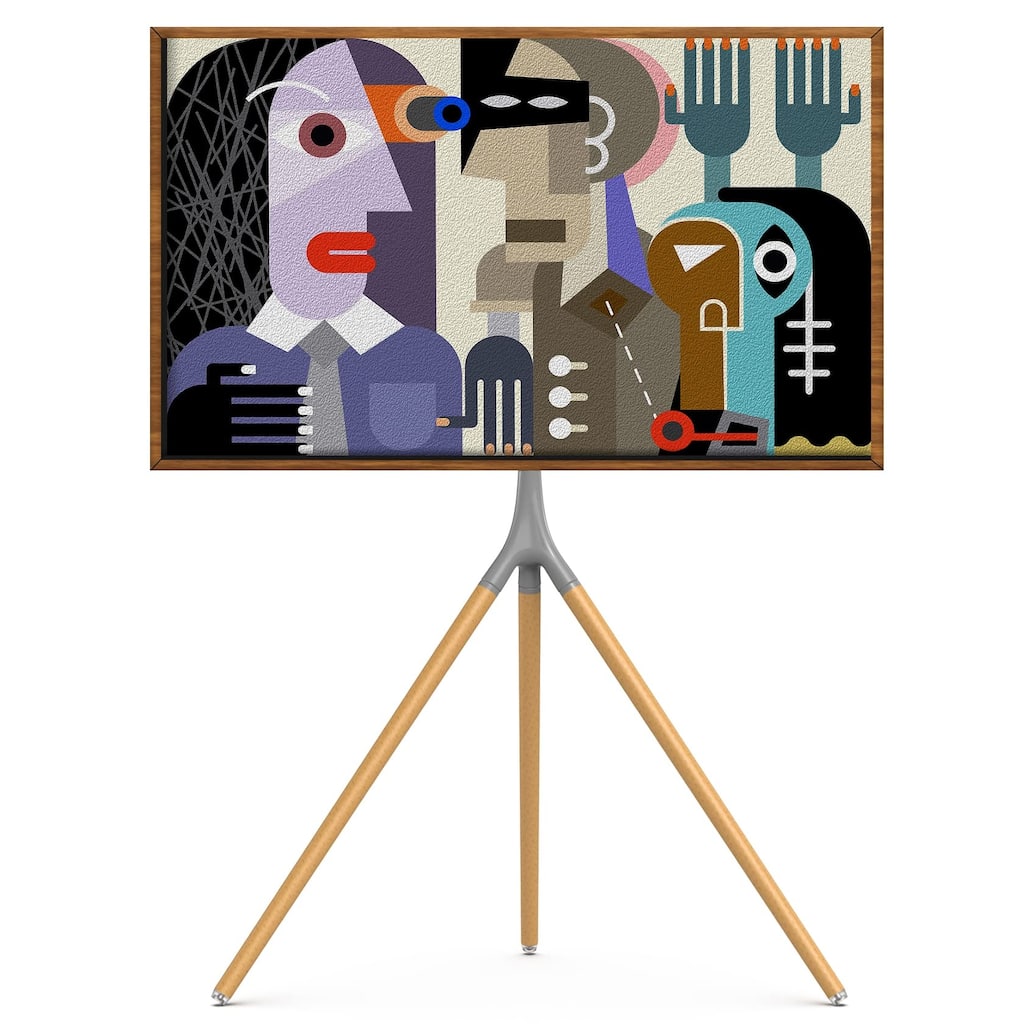 TV Easel Stand with Tripod Base for 45-65 inch LED LCD OLED Flat Screens, 180°Swivel TV Floor Stand for Apartment, Bedroom