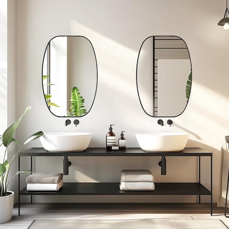 2 Pack Oval Mirror Vanity Decorative Wall Mirror