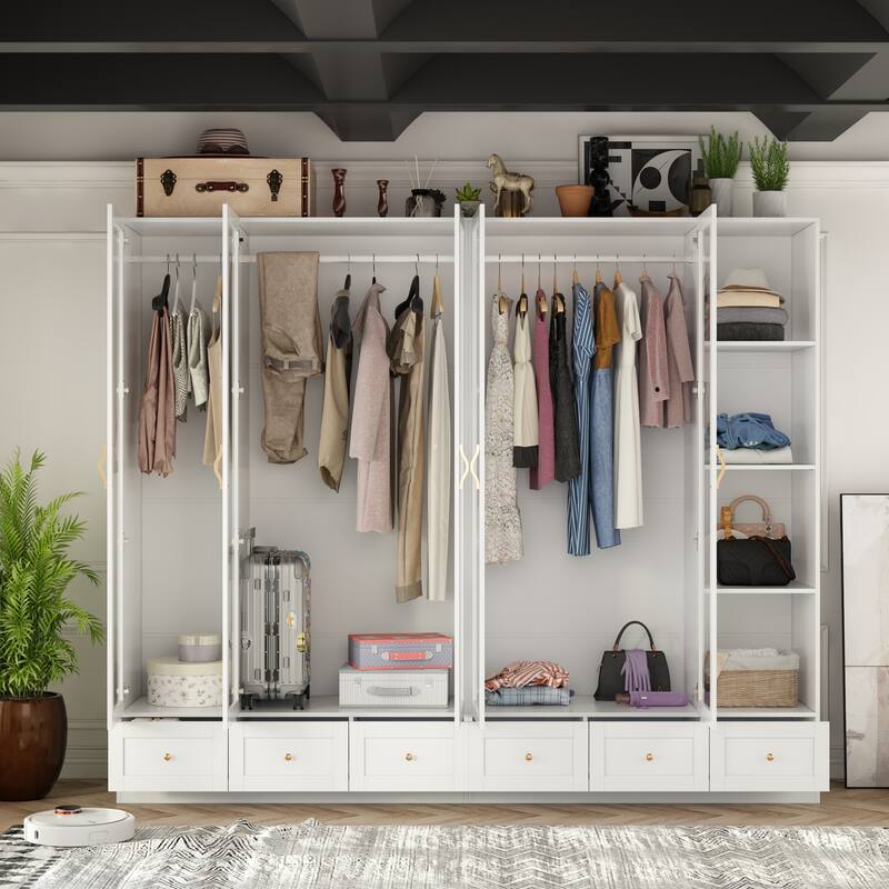 Multi-Piece Wardrobe Set Adaptable Closet Modules Combo Armoires