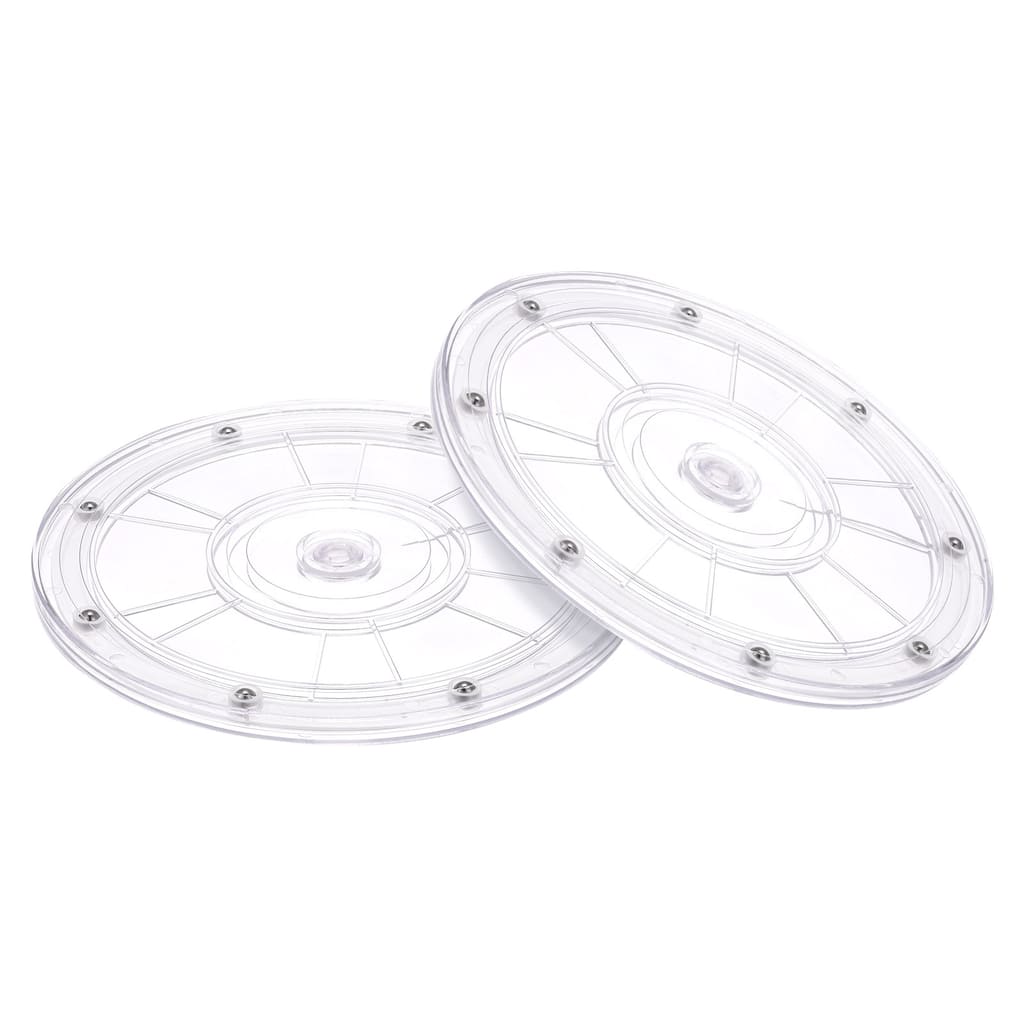 Rotating Swivel Stand with Steel Ball Lazy Susan Base Turntable 2Pcs - Clear