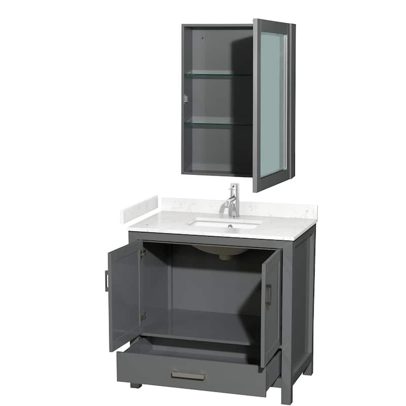 Sheffield Single Bathroom Vanity Set, Cultured Top, Medicine Cabinet