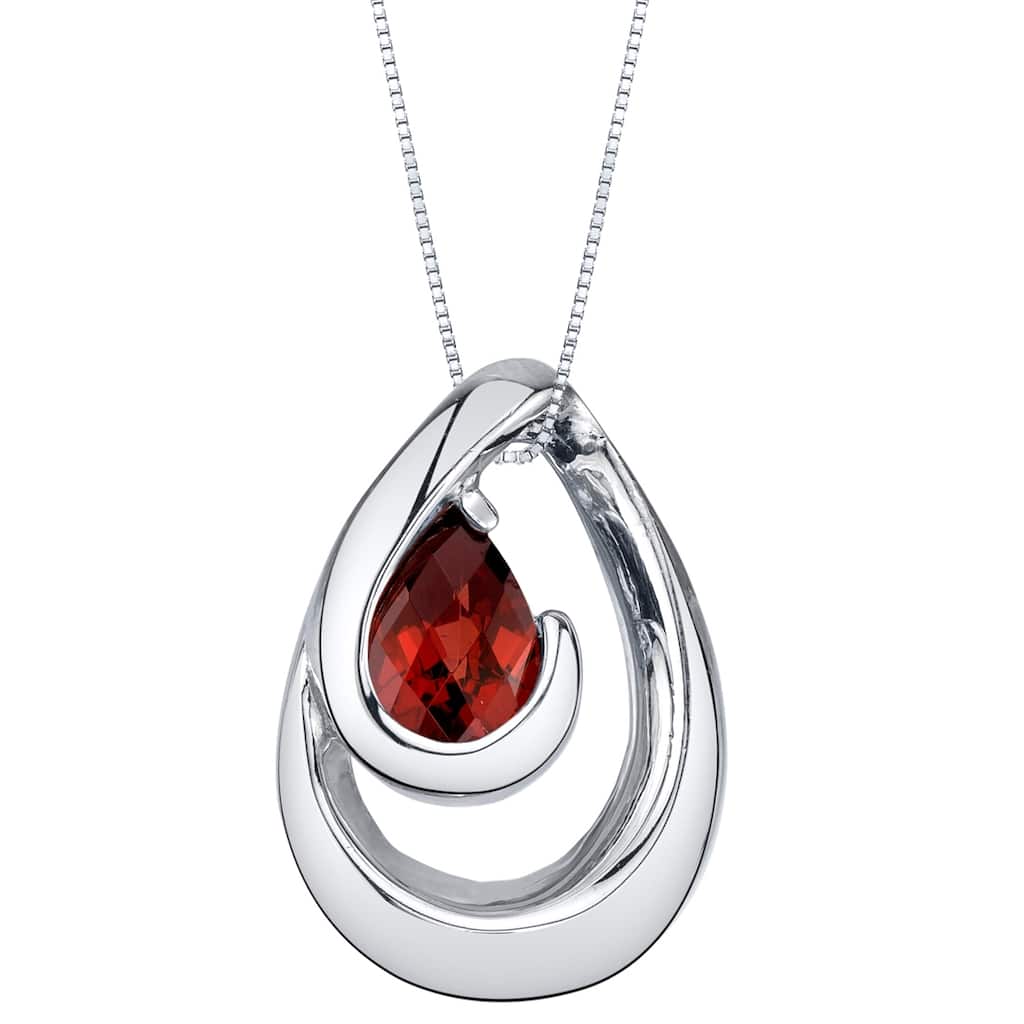 0.75 ct Garnet Pendant in Sterling Silver