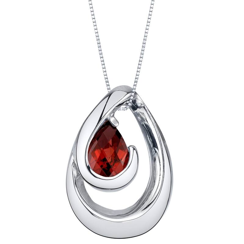 0.75 ct Garnet Pendant in Sterling Silver