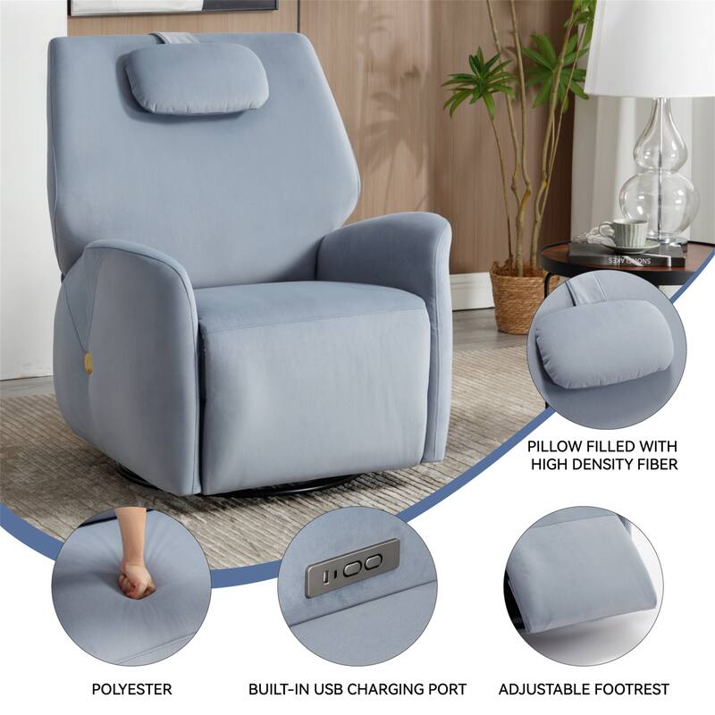 Swivel and Rocker Power Recliner Chair