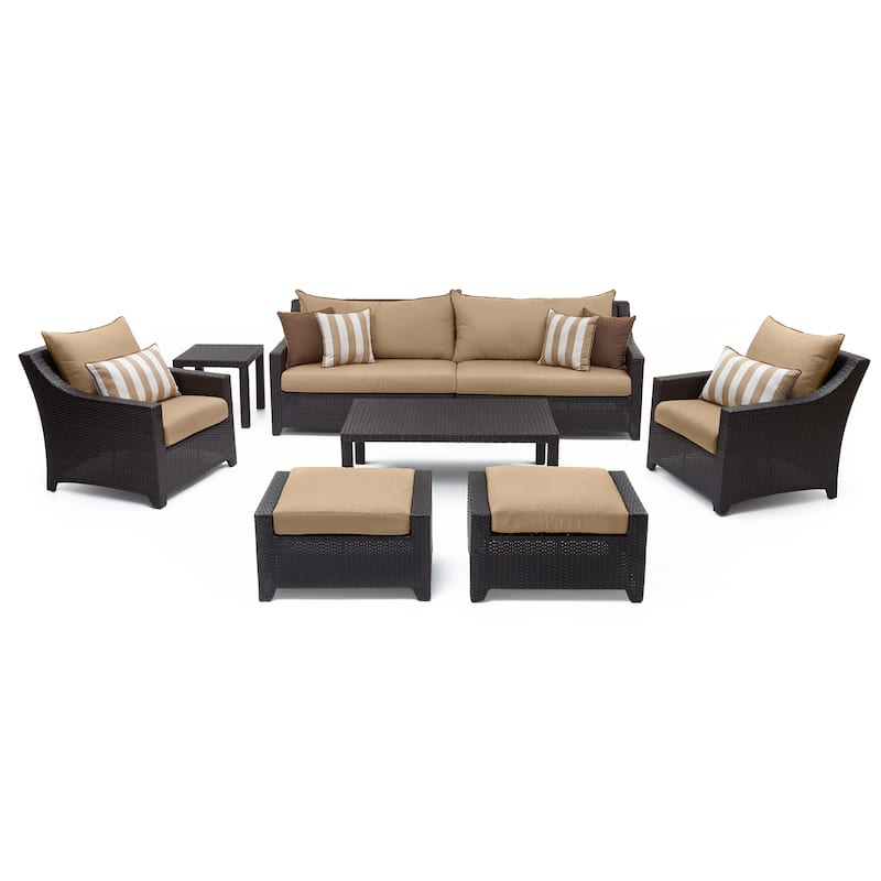 Deco 8 Piece Aluminum Outdoor Patio Sofa & Club Chair Set