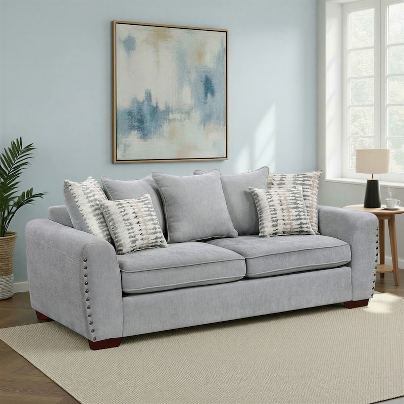 Fremont & Park Ezra 82" Chenille Living Room Loveseat with 7 Decor Pillows