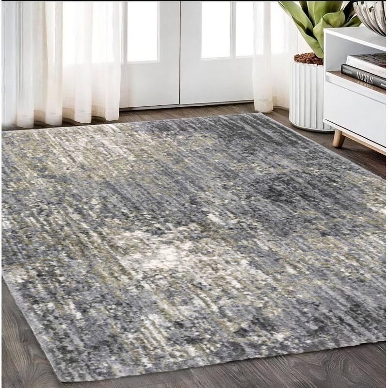HomeRoots Abstract Shag Rectangle Area Rug - 90.55 in. x 62.99 in.  x 1.58 in.