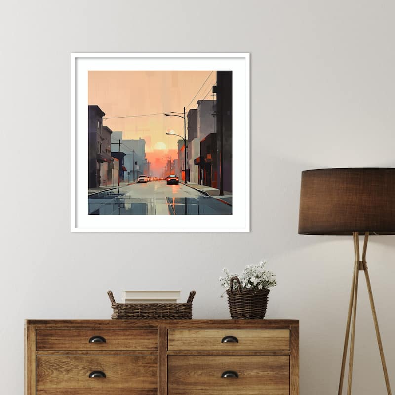 Abstract Citiscape by Tradelink inhouse artist Wood Framed Wall Art Print
