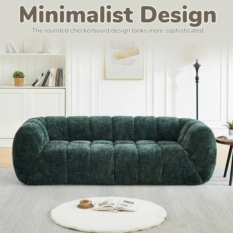 86.5" 3-Seater Chenille Pure Foam Sofa