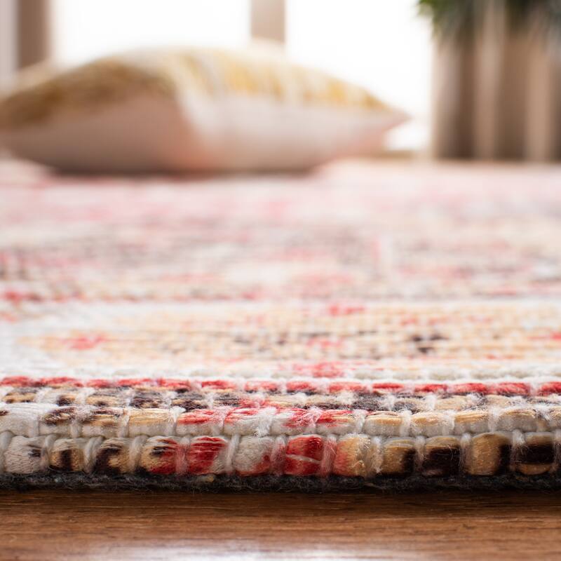 SAFAVIEH Handmade Saffron Karley Traditional Tribal Ivory/Rust Cotton Rug